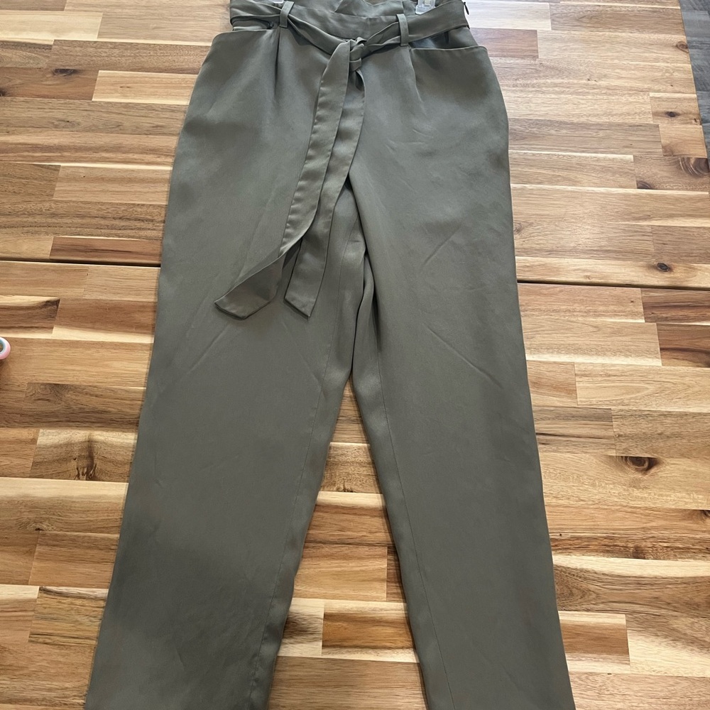 ANTONIO MELANI Olive Tie-Waist Trousers